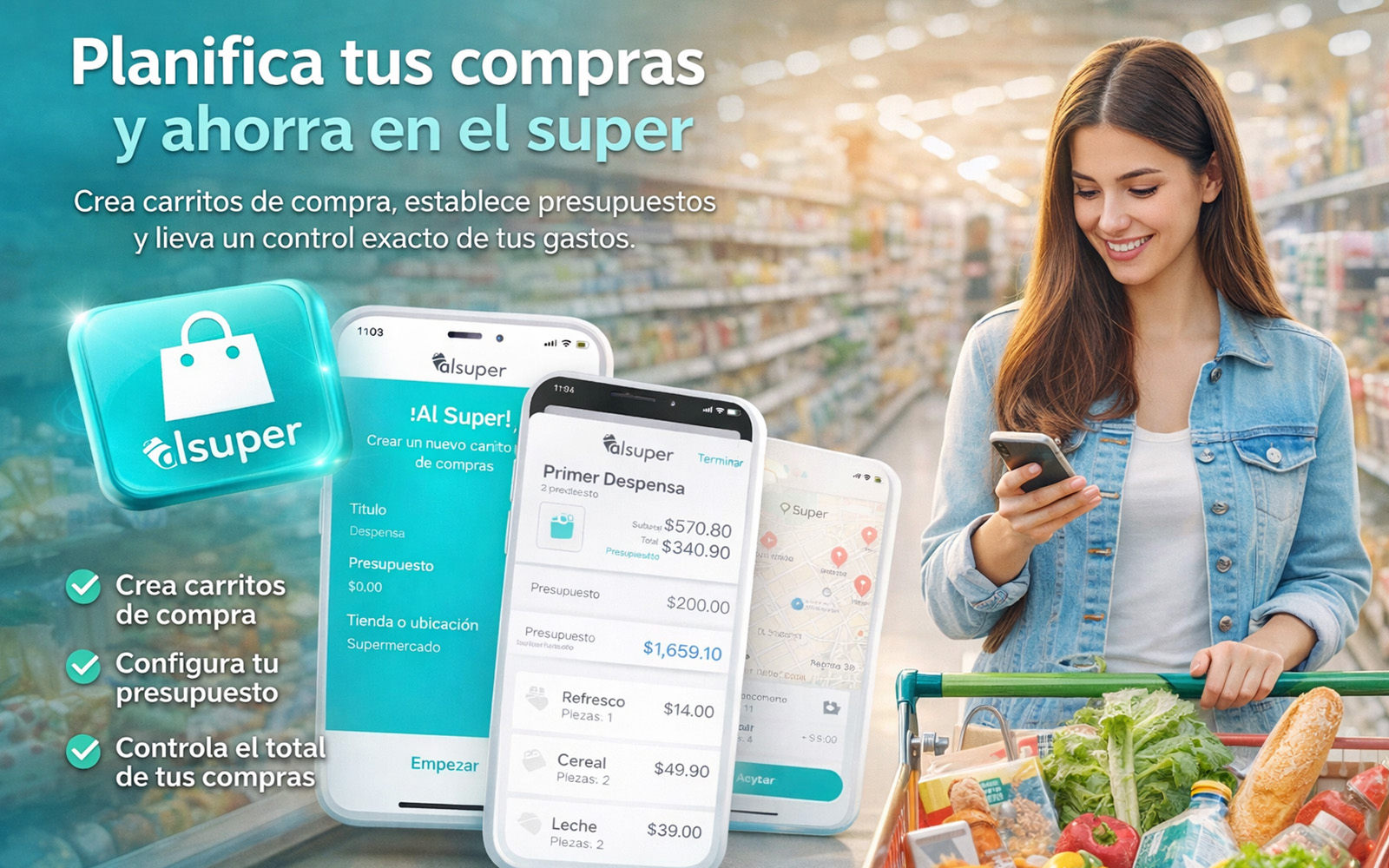 Pantallas de Alsuper Pro para control de compras